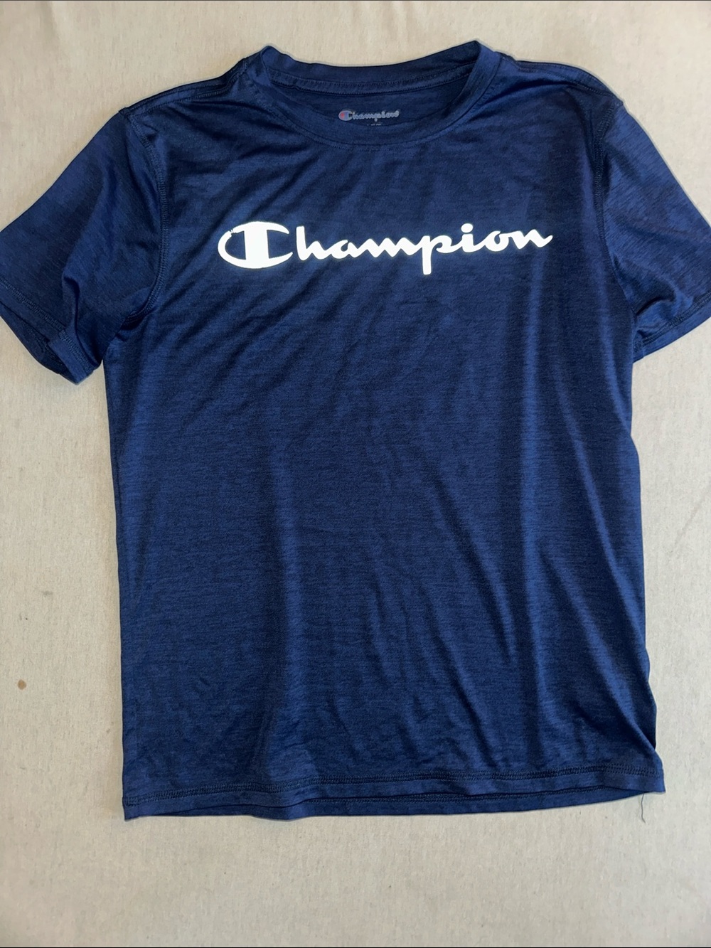 Kids Size L Champion Navy Blue Logo Athletic Rashguard